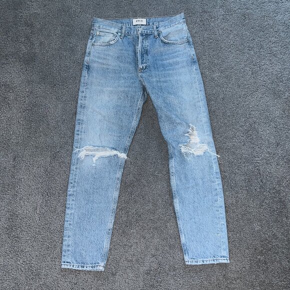 AGOLDE JAMIE JEANS - 100% ORGANIC COTTON RIGID DENIM- BLOWN KNEES - EUC -SIZE 26 - Picture 1 of 11